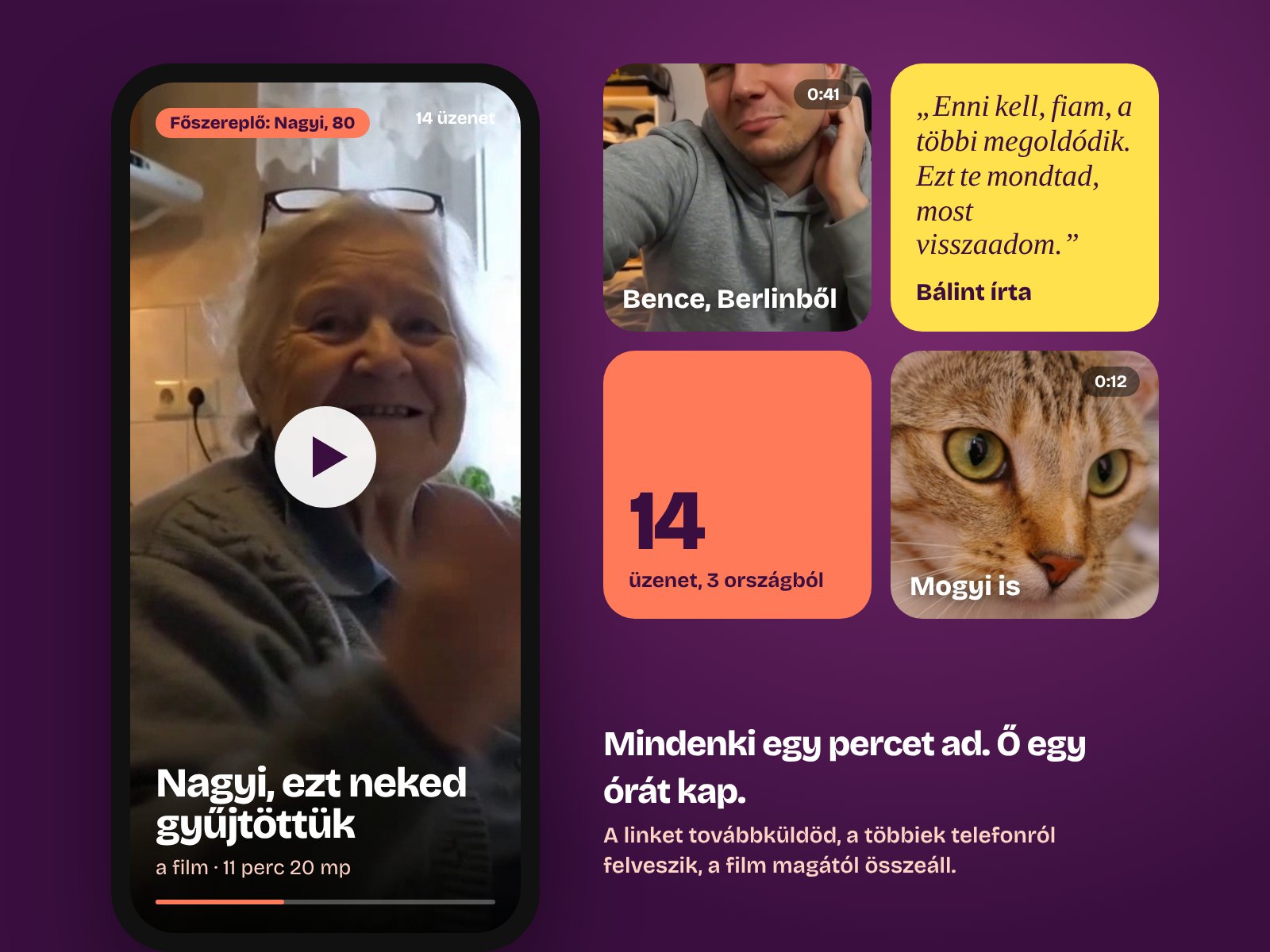 Időkapszula: telefonon lejátszott film és a beérkezett üzenetek